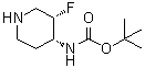N-[(3S,4R)-3-Fluoro-4-piperidinyl]carbamic acid 1,1-dimethylethyl ester molecular structure (CAS 1434126-99-4)