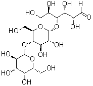 O-beta-D-吡喃半乳糖基-(1→4)-O-alpha-D-吡喃葡萄糖基-(1→4)-D-葡萄糖分子结构 (CAS 143444-32-0)