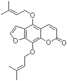 4,9-双[(3-甲基-2-丁烯-1-基)氧基]-7H-呋喃并[3,2-g][1]苯并吡喃-7-酮分子结构 (CAS 14348-21-1)