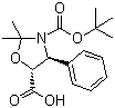 (4S,5R)-2,2-二甲基-4-苯基-3-叔丁氧基羰基-3,5-氧氮杂环戊烷甲酸分子结构 (CAS 143527-70-2)