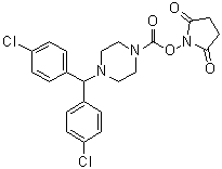 2,5-Dioxopyrrolidin-1-yl 4-[bis(4-chlorophenyl)methyl]piperazine-1-carboxylate molecular structure (CAS 1438416-21-7)