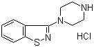 3-(1-哌嗪基)-1,2-苯并异噻唑盐酸盐分子结构 (CAS 144010-02-6)