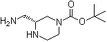 (3R)-3-(氨基甲基)-1-哌嗪羧酸叔丁酯分子结构 (CAS 1441177-17-8)