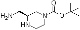 (3S)-3-(Aminomethyl)-1-piperazinecarboxylic acid 1,1-dimethylethyl ester molecular structure (CAS 1441177-21-4)