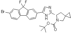 (6S)-6-[5-(7-溴-9,9-二氟-9H-芴-2-基)-1H-咪唑-2-基]-5-氮杂螺[2.4]庚烷-5-羧酸叔丁酯分子结构 (CAS 1441670-89-8)