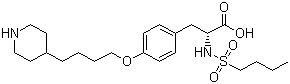 结构式 CAS# 144494-65-5, 替罗非班; (2S)-2-(丁基磺酰氨基)-3-[4-[4-(4-哌啶基)丁氧基]苯基]丙酸