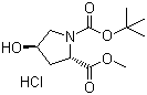 (2S,4R)-4-Hydroxy-1,2-pyrrolidinedicarboxylic acid 1-tert-butyl 2-methyl ester hydrochloride molecular structure (CAS 144527-44-6)