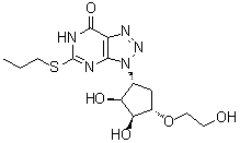 3-[(1R,2S,3S,4S)-2,3-二羟基-4-(2-羟基乙氧基)环戊基]-3,6-二氢-5-(丙硫基)-7H-1,2,3-三唑并[4,5-d]嘧啶-7-酮分子结构 (CAS 1445580-43-7)