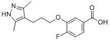 3-[3-(3,5-Dimethyl-1H-pyrazol-4-yl)propoxy]-4-fluorobenzoic acid molecular structure (CAS 1446711-81-4)