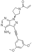 1-[(3S)-3-[4-氨基-3-[2-(3,5-二甲氧基苯基)乙炔基]-1H-吡唑并[3,4-d]嘧啶-1-基]-1-吡咯烷基]-2-丙烯-1-酮分子结构 (CAS 1448169-71-8)