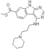4-[[3-(1-Piperidinyl)propyl]amino]-9H-pyrimido[4,5-b]indole-7-carboxylic acid methyl ester molecular structure (CAS 1448723-60-1)