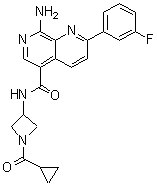8-Amino-N-[1-(cyclopropylcarbonyl)-3-azetidinyl]-2-(3-fluorophenyl)-1,7-naphthyridine-5-carboxamide molecular structure (CAS 1449277-10-4)