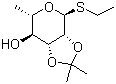 乙基 2,3-O-异亚丙基-alpha-L-硫代吡喃鼠李糖苷分子结构 (CAS 145124-97-6)