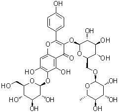 6-羟基山柰酚 3-beta-芸香糖苷 6-beta-D-葡糖苷分子结构 (CAS 145134-63-0)