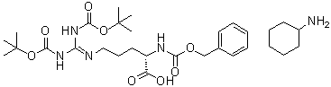 N5-[Bis[[(1,1-dimethylethoxy)carbonyl]amino]methylene]-N2-[(phenylmethoxy)carbonyl]-L-ornithine compd. with cyclohexanamine (1:1) molecular structure (CAS 145315-39-5)