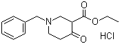1-苄基-3-乙氧羰基-4-哌啶酮盐酸盐分子结构 (CAS 1454-53-1)