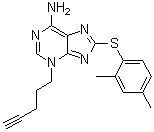 8-[(2,4-Dimethylphenyl)thio]-3-(4-pentyn-1-yl)-3H-purin-6-amine molecular structure (CAS 1454619-13-6)