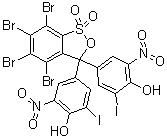 4,4'-(4,5,6,7-四溴-1,1-二氧代-3H-2,1-苯并氧硫杂环戊烷-3-亚基)二[2-碘-6-硝基苯酚]分子结构 (CAS 145551-16-2)