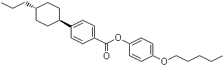 4-反式-(4-丙基环己基苯甲酸)对戊氧基苯酚酯分子结构 (CAS 145861-33-2)