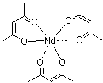三(2,4-戊二酮)钕分子结构 (CAS 14589-38-9)