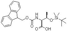 structure of CAS# 146346-82-9, O-[(1,1-Dimethylethyl)dimethylsilyl]-N-[(9H-fluoren-9-ylmethoxy)carbonyl]-L-threonine