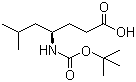 (R)-4-(叔丁氧羰基)氨基-6-甲基庚酸分子结构 (CAS 146453-32-9)