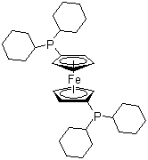 1,1'-Bis(dicyclohexylphosphino)ferrocene molecular structure (CAS 146960-90-9)