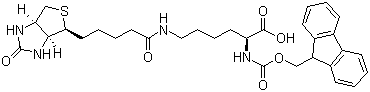 N-Fmoc-N'-生物素-L-赖氨酸分子结构 (CAS 146987-10-2)