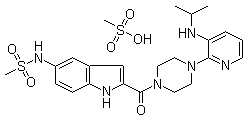 地拉夫定甲磺酸盐分子结构 (CAS 147221-93-0)
