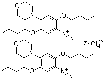 2,5-二丁氧基-4-吗啉基偶氮苯氯锌酸盐分子结构 (CAS 14726-58-0)