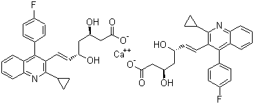 匹伐他汀钙分子结构 (CAS 147526-32-7)