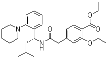 2-乙氧基-4-[2-[[(1R)-3-甲基-1-[2-(1-哌啶基)苯基]丁基]氨基]-2-氧代乙基]苯甲酸乙酯分子结构 (CAS 147770-08-9)