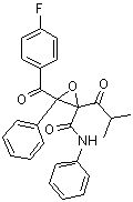 3-(4-Fluorobenzoyl)-2-(2-methyl-1-oxopropyl)-N,3-diphenyl-2-oxiranecarboxamide molecular structure (CAS 148146-51-4)