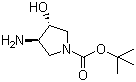 反式-3-氨基-1-Boc-4-羟基吡咯烷分子结构 (CAS 148214-90-8)