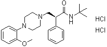 (alphaS)-N-(1,1-Dimethylethyl)-4-(2-methoxyphenyl)-alpha-phenyl-1-piperazinepropanamide dihydrochloride molecular structure (CAS 149007-54-5)
