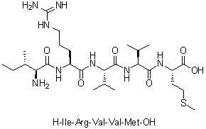 L-异亮氨酰-L-精氨酰-L-缬氨酰-L-缬氨酰-L-蛋氨酸分子结构 (CAS 149234-05-9)