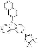3-(4,4,5,5-四甲基-1,3,2-二氧硼杂环戊烷-2-基)-9-(2-萘基)咔唑分子结构 (CAS 1493715-28-8)