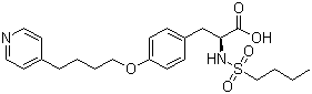 N-丁磺酰基-(4-(4-吡啶基)丁基)-L-酪氨酸分子结构 (CAS 149490-61-9)