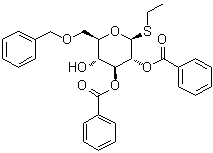 乙基 6-O-(苯基甲基)-1-硫代-beta-D-吡喃葡萄糖苷 2,3-二苯甲酸酯分子结构 (CAS 149521-64-2)