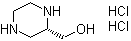 (S)-2-哌嗪甲醇二盐酸盐分子结构 (CAS 149629-73-2)