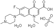 结构式 CAS# 149676-40-4, 甲磺酸培氟沙星二水合物