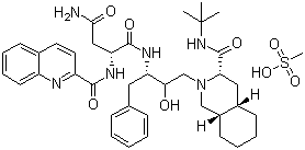 甲磺酸沙奎拉韦分子结构 (CAS 149845-06-7)