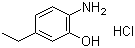 structure of CAS# 149861-22-3, 6-Amino-3-ethylphenol hydrochloride;2-Amino-5-ethylphenol hydrochloride