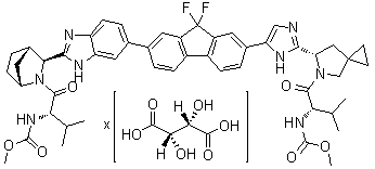 Ledipasvir D-tartrate molecular structure (CAS 1502654-87-6)