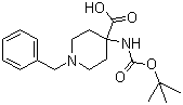1-苄基-4-(N-叔丁氧羰基氨基)哌啶-4-羧酸分子结构 (CAS 150435-81-7)