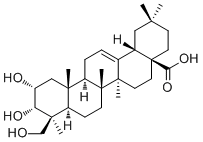 2alpha,3alpha,24-三羟基-12-烯-28-齐墩果酸分子结构 (CAS 150821-16-2)
