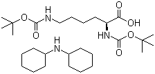 结构式 CAS# 15098-69-8, N,N'-二叔丁氧羰基-L-赖氨酸二环己胺盐