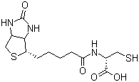 N-生物素基-L-半胱氨酸分子结构 (CAS 151009-85-7)