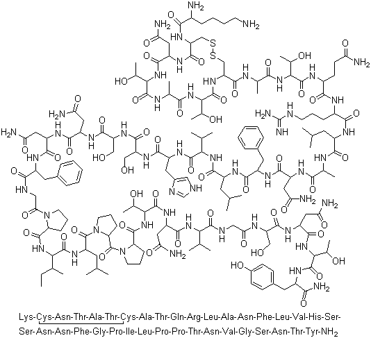 普兰林肽分子结构 (CAS 151126-32-8)