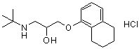 1-(叔丁基氨基)-3-[(5,6,7,8-四氢-1-萘基)氧基]-2-丙醇盐酸盐分子结构 (CAS 15148-92-2)